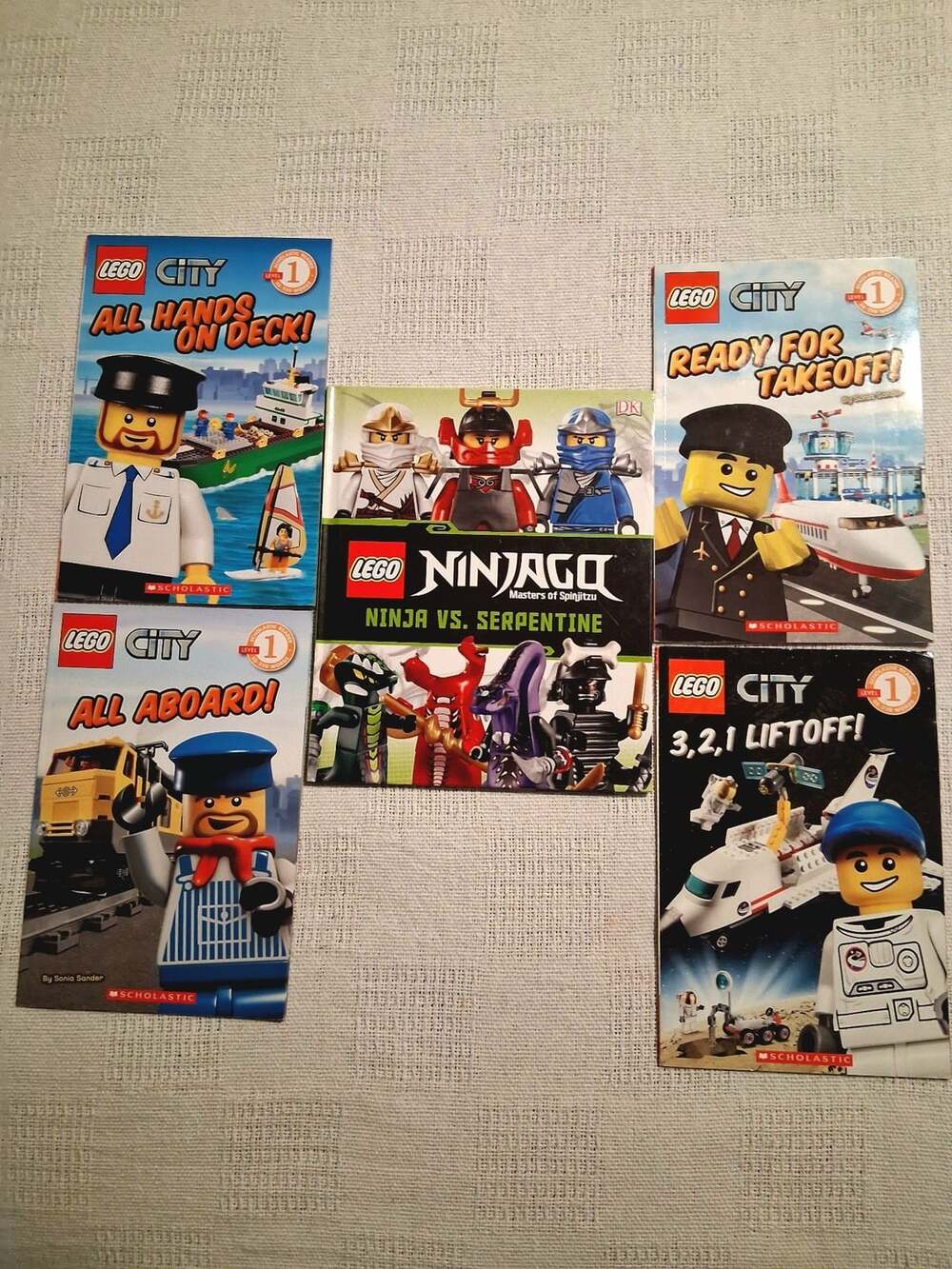 LEGO City and Ninjago Scholastic Readers 5 Book Lot